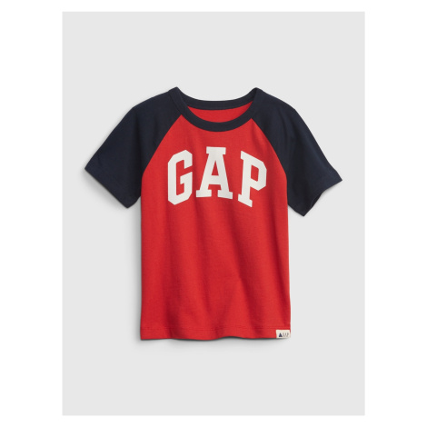 Čierno-červené chlapčenské tričko s logom GAP