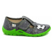 bar3Foot grafit zelená futbal chlapčenské papuče 3BT13-3