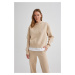 DEFACTO Boxy Fit Hooded Thick Basic Sweatshirt