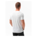 Biele pánske tričko s potlačou Ombre Clothing S1434 V-13A