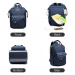 KONO Prebalovací batoh na kočík Polka s USB portom - modrý bodkovaný