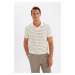 DEFACTO Regular Fit Striped Knitwear Short Sleeve Polo T-Shirt