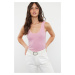 Trendyol Light Pink Fitted Pool Neck Ribbed Stretchy Knitted Undershirt