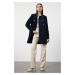 Trendyol Navy Blue Button Detailed Regular Woolen Midi Coat