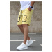 Madmext Yellow Capri Shorts With Pocket 4847