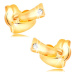 Diamantové náušnice v žltom 14K zlate - dva malé oblúky, číry briliant