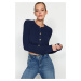 Trendyol Navy Blue Super Crop sveter Kardigán