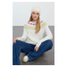 Trendyol Ecru Soft Texture Ethnic Patterned Sweater-Beret Knitwear Sweater