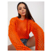 Orange openwork summer sweater