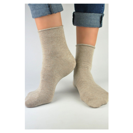 Dámske ponožky Noviti SB022 s trblietavými nitkami Béžová