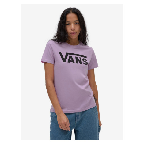 Purple women's T-shirt VANS PIGMENT DYE VANS CREW TEE - Women