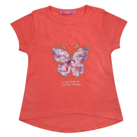 Girl's T-shirt with coral butterfly FASARDI