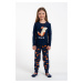 Girl's pyjamas Wasilla, long sleeves, long pants - navy blue/print