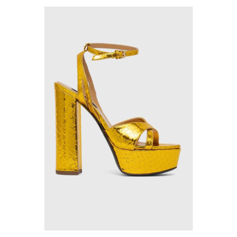 Kožené sandále Patrizia Pepe zlatá farba, 2X0028 L069 Y441