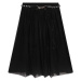 Dievčenská sukňa Dkny čierna farba, midi, áčkový strih