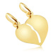 Zlatý dvojprívesok 585 - hladké lesklé prelomené srdce pre dvojicu