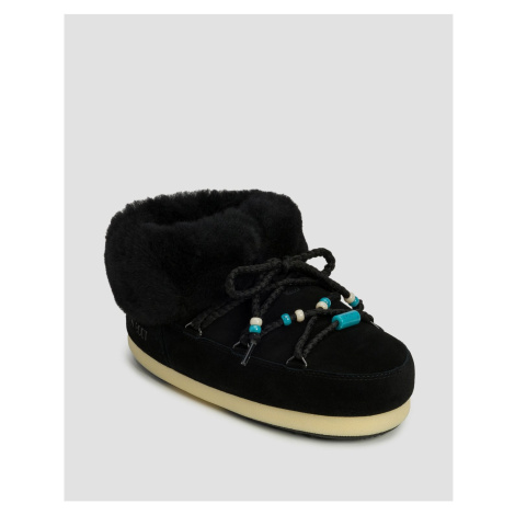 Dámske čierne Zimné Topánky Moon Boot Resort Evx Mule Suede Beads