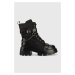 Členkové topánky GOE dámske, čierna farba, na podpätku, zateplené