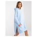 Light blue hoodie basic dress with hood