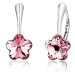 Ligot Strieborné náušnice so Swarovski® Crystals kvet ružový VSW019E-ROSE