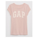 Svetloružové dievčenské tričko s logom GAP