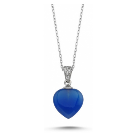 OLIVIE Strieborný náhrdelník Agáta BLUE 1891