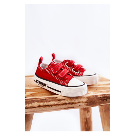 Kids fabric sneakers with Velcro BIG STAR KK374082 Red