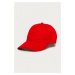 Čiapka Lacoste červená farba, jednofarebná