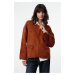 Trendyol Tan Soft Textured Coat Knitwear Cardigan