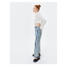 Koton Tassel Detail Straight Jeans Jeans Straight Asymmetric Leg - Eve Jean