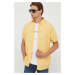 Ľanová košeľa Pepe Jeans Parker žltá farba, regular, s klasickým golierom