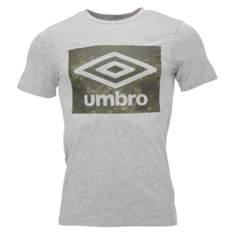 Umbro LAYERED BOX LOGO GRAPHIC TEE Pánske tričko, sivá, veľkosť