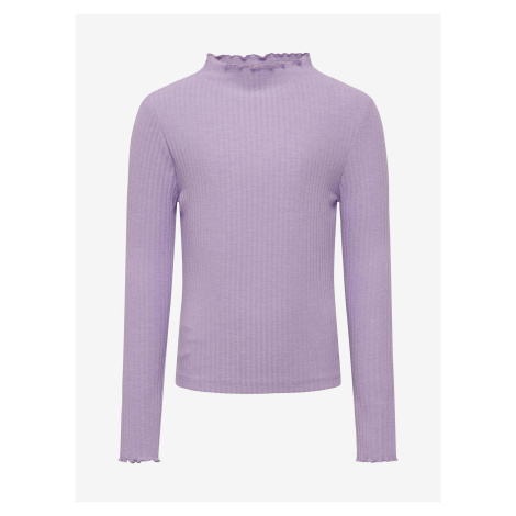 Svetlo fialové dievčenské tričko s dlhým rukávom ONLY Nella