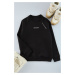 Trendyol Black Regular/Normal Cut Raglan Sleeve Text Printed Sweatshirt