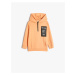 Koton Hooded Sweatshirt Kangaroo Pocket Half Zipper Print Detail Cotton