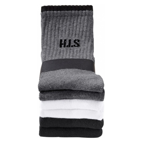H.I.S Ponožky  sivá / čierna / biela