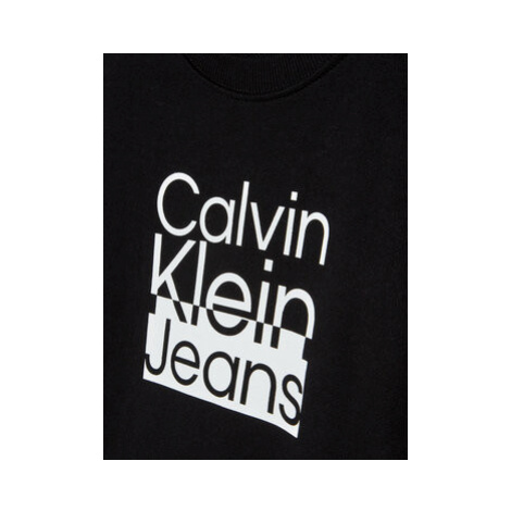 Calvin Klein Jeans Mikina Box Logo IB0IB01438 Čierna Regular Fit