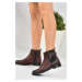 Fox Shoes Women's Burgundy Short Heel Boots