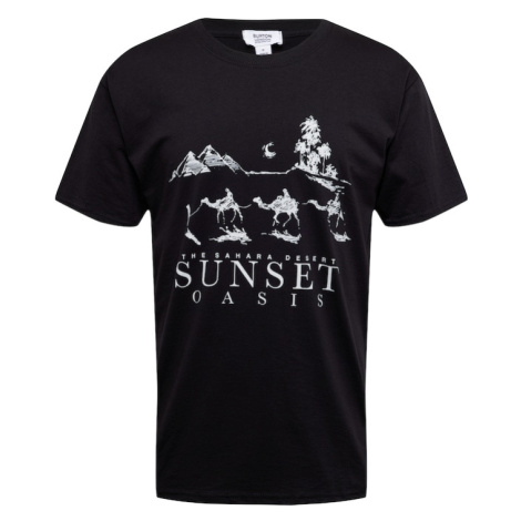 BURTON MENSWEAR LONDON Tričko 'Sunset Oasis'  čierna / biela