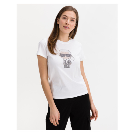 Women's white patterned T-shirt KARL LAGERFELD - Women