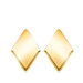 Náušnice zo žltého zlata 375 - zrkadlovolesklý plochý kosoštvorec, puzetky