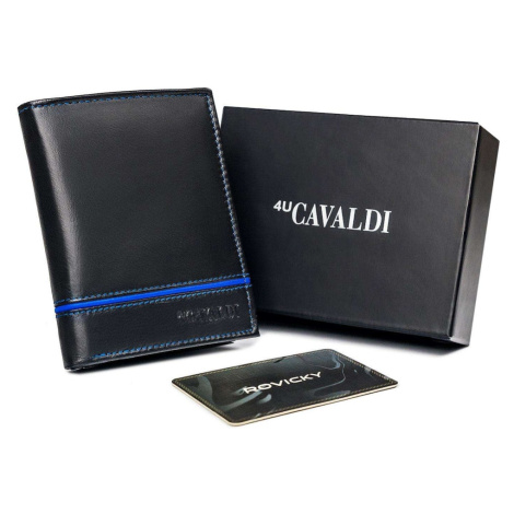 Black and blue vertical men's wallet