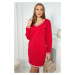 Dress with pockets and V-neckline red