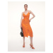 Reserved - Viskózové šaty - Oranžová