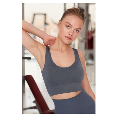 Trendyol Smoky Seamless/Seamless Support/Shaping Knitted Sports Bra