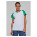 Women's T-shirt Contrast Raglan - white/green