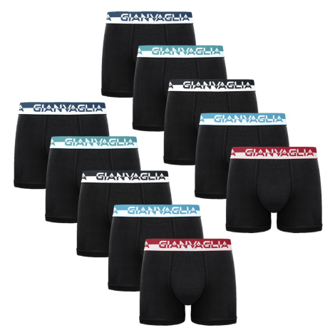 10PACK Men's Boxer Shorts Gianvaglia Black