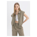 DEFACTO Cool Regular Fit Zippered Gabardine Vest