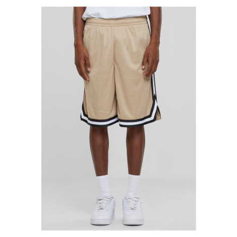 Men's Stripes Mesh Shorts - Unionbeige/Black/White Urban Classics