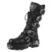 topánky kožené NEW ROCK 5-Buckle Boots (402-S1) Black Čierna